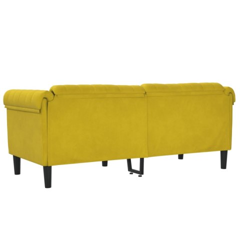  Sofa dwuosobowa, żółta, aksamit