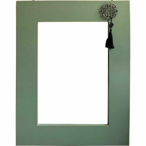 Lustro ścienne DKD Home Decor Jodła Naturalny Czerwony Metal Kolor Zielony Orientalny Drewno MDF (70 x 2 x 90 cm)