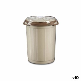 Kosz na Śmieci Beżowy Plastikowy 35 L (41 x 44 x 43 cm) (10 Sztuk)