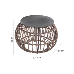 Stolik Ariki 50 x 50 x 34 cm rattan syntetyczny Stal