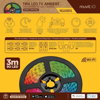 Węże LED Muvit MIOLST005 Czarny 24 W