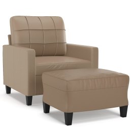  Fotel z podnóżkiem, kolor cappuccino, 60 cm, sztuczna skóra
