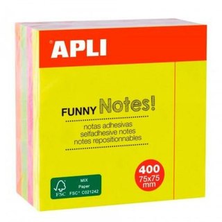 Karteczki przyklejane Apli Funny Wielokolorowy 75 x 75 mm (48 Sztuk)