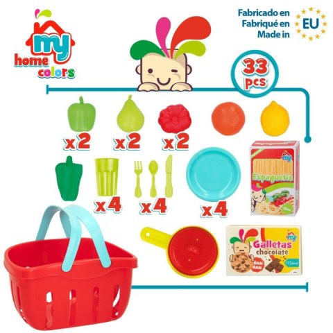 Zestaw Zabawkowe Jedzenie Colorbaby Urządzenia i przybory kuchenne 33 Części (12 Sztuk)