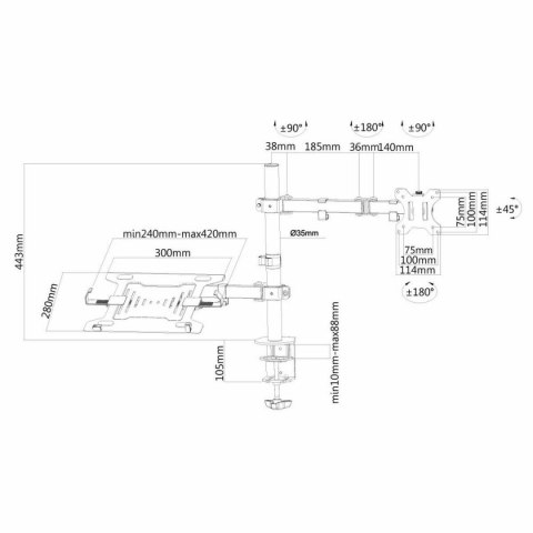 Uchwyt Stołowy do Monitora Neomounts FPMA-D550NOTEBOOK Czarny 32"