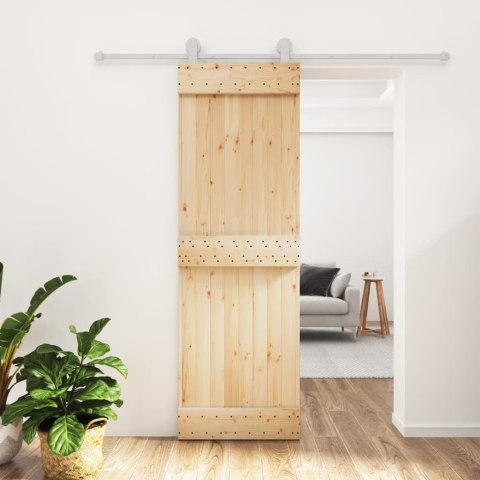  Drzwi przesuwne z osprzętem, 70x210 cm, lite drewno sosnowe