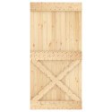  Drzwi przesuwne z osprzętem, 100x210 cm, lite drewno sosnowe