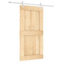  Drzwi przesuwne z osprzętem, 100x210 cm, lite drewno sosnowe
