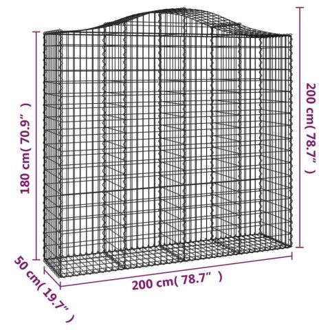  Kosze gabionowe, 25 szt, 200x50x180/200cm, galwanizowane żelazo