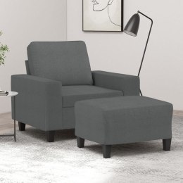 Fotel z podnóżkiem, ciemnoszary, 60 cm, obity tkaniną