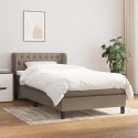  Łóżko kontynentalne z materacem, taupe, tkanina, 100x200 cm
