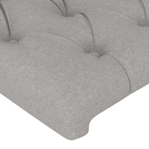  Rama łóżka z zagłówkiem, jasnoszara, 90x190 cm, obita tkaniną
