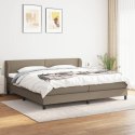  Łóżko kontynentalne z materacem, taupe, tkanina, 200x200 cm