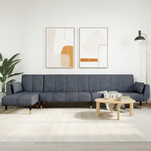  Sofa rozkładana L, ciemnoszara, 275x140x70 cm, aksamit