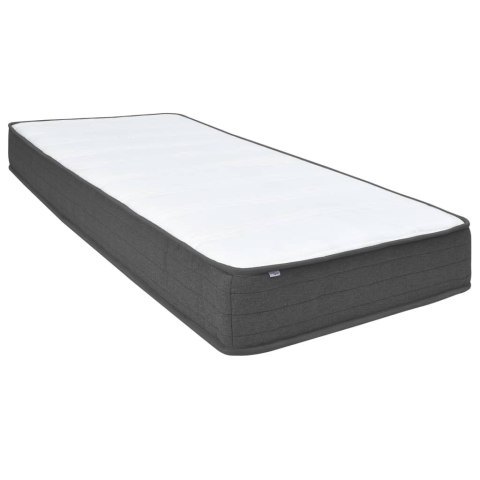  Łóżko z materacem sprężynowym, ciemnoszare, tkanina, 200x200 cm