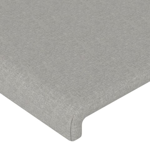  Rama łóżka z zagłówkiem, jasnoszara, 90x190 cm, obita tkaniną