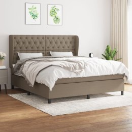  Łóżko kontynentalne z materacem, taupe, tkanina, 160x200 cm