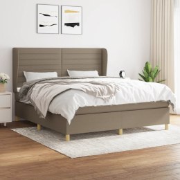  Łóżko kontynentalne z materacem, taupe, tkanina, 160x200 cm
