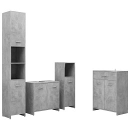  4-częściowy zestaw mebli łazienkowych, szarość betonu