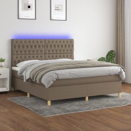  Łóżko kontynentalne z materacem, taupe, 180 x 200 cm, tkanina