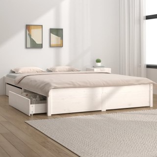  Rama łóżka z szufladami, biała, 140x190 cm