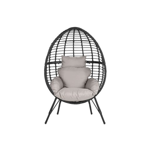 Fotel ogrodowy DKD Home Decor 90 x 65 x 151 cm Czarny Szary Metal rattan syntetyczny