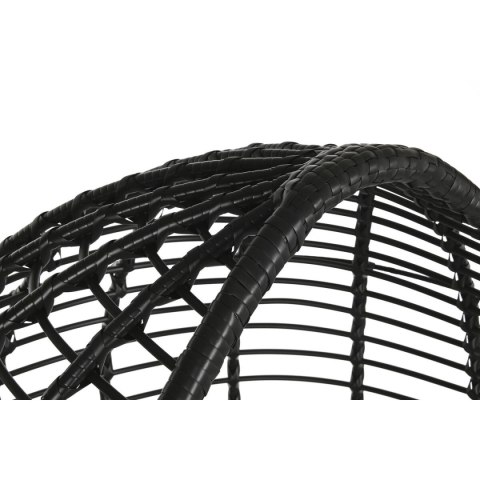 Fotel ogrodowy DKD Home Decor 90 x 65 x 151 cm Czarny Szary Metal rattan syntetyczny