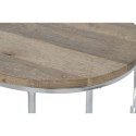 Zestaw 3 stołów Home ESPRIT Brązowy Srebrzysty Naturalny Stal Drewno mango 49,5 x 49,5 x 62 cm