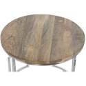 Zestaw 3 stołów Home ESPRIT Brązowy Srebrzysty Naturalny Stal Drewno mango 49,5 x 49,5 x 62 cm