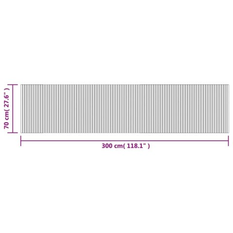  Dywan prostokątny, szary, 70x300 cm, bambusowy