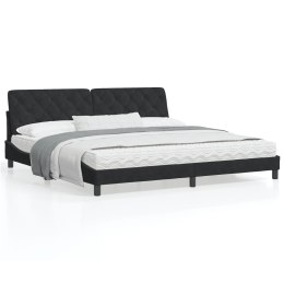  Rama łóżka z zagłówkiem, czarna, 200x200 cm, aksamitna