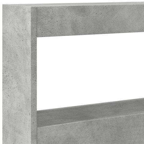  Zagłówek z półkami i LED, szarość betonu, 180x17x102 cm