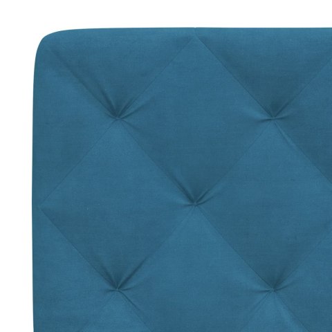  Poduszka na wezgłowie, niebieska, 180 cm, aksamitna