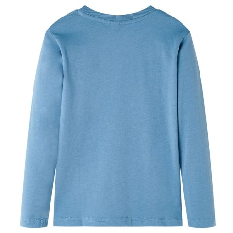 Koszulka dziecięca z długimi rękawami, średni niebieski, 140