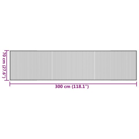  Dywan prostokątny, szary, 70x300 cm, bambusowy