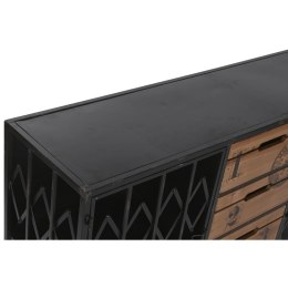 Komoda Home ESPRIT Brązowy Czarny Metal Jodła Loft 122,5 x 32,5 x 74 cm