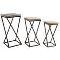 Zestaw 3 stołów Home ESPRIT Drewno Metal 33 x 33 x 68 cm
