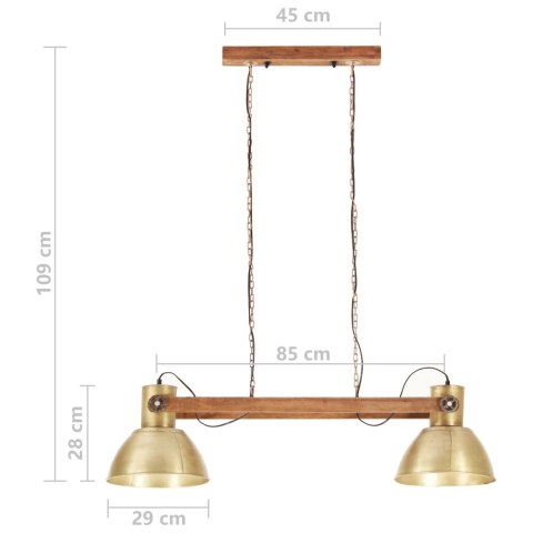  Industrialna lampa wisząca, 25 W, mosiężna, 109 cm, E27