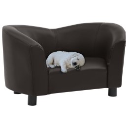  Sofa dla psa, brązowa, 67x41x39 cm, sztuczna skóra