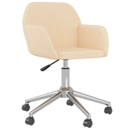  Obrotowe krzesło biurowe, kremowe, tapicerowane tkaniną