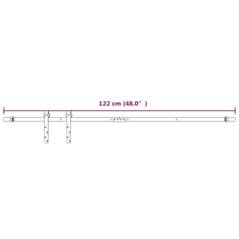  System drzwi przesuwnych do mebli, stal węglowa, biały, 122 cm