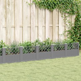  Donica ogrodowa na kołkach, jasnoszara, 363,5x43,5x43,5 cm, PP