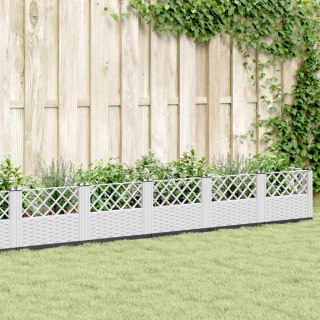  Donica ogrodowa na kołkach, biała, 363,5x43,5x43,5 cm, PP