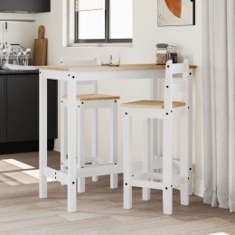  Krzesła barowe, 2 szt., białe, lite drewno sosnowe