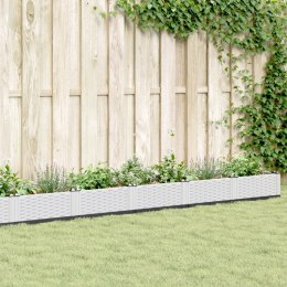  Donica ogrodowa na kołkach, biała, 362,5x42,5x28,5 cm, PP