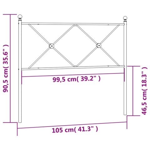  Metalowe wezgłowie, czarne, 100 cm