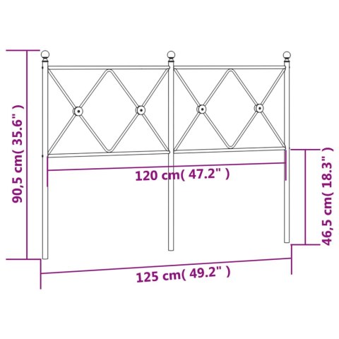  Metalowe wezgłowie, czarne, 120 cm