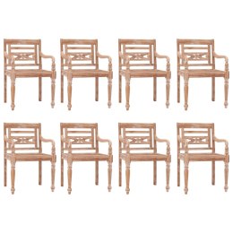  Krzesła Batavia, 8 szt., bielone, lite drewno tekowe