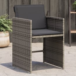  Krzesła ogrodowe z poduszkami, 4 szt., szare, polirattan