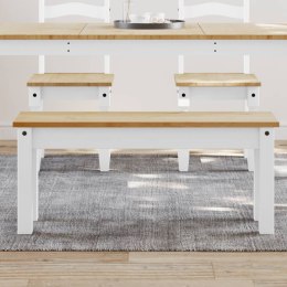  Ławka stołowa Panama, biała, 105x30x45 cm, lite drewno sosnowe
